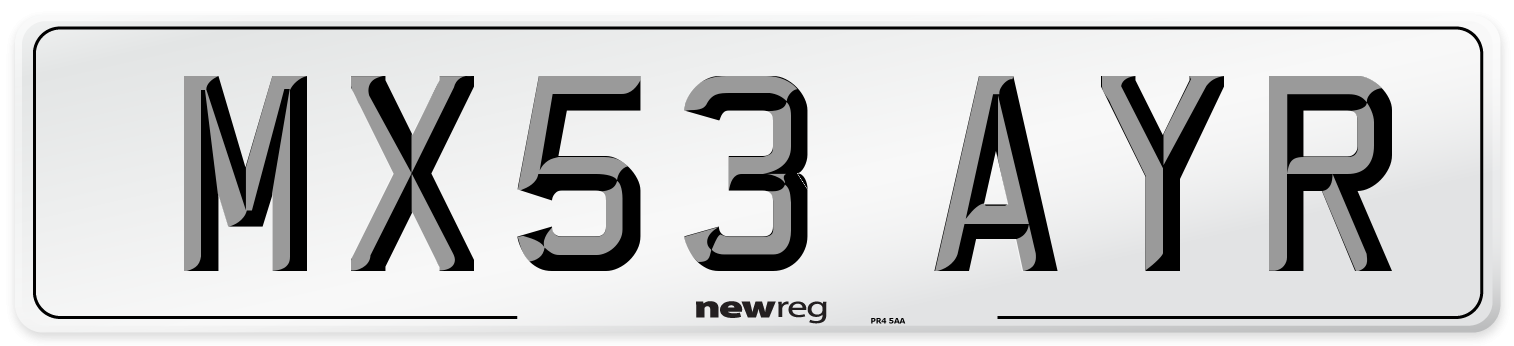 MX53 AYR Number Plate from New Reg